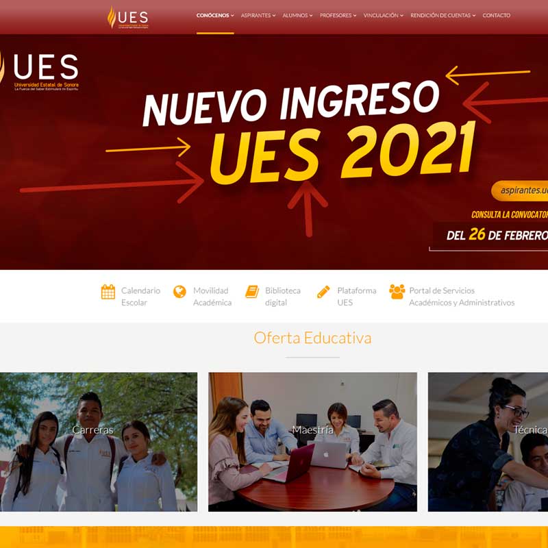 Desarrollo de sitio web UES